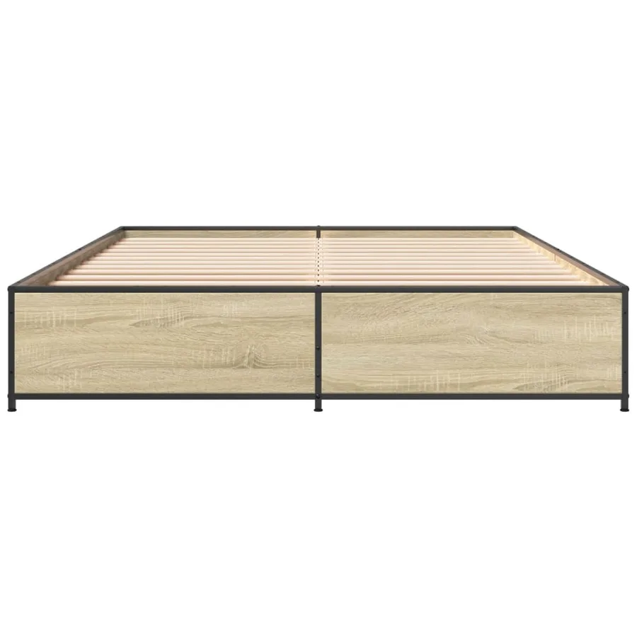 Cadre de lit sans matelas chêne sonoma 120x190 cm - 4