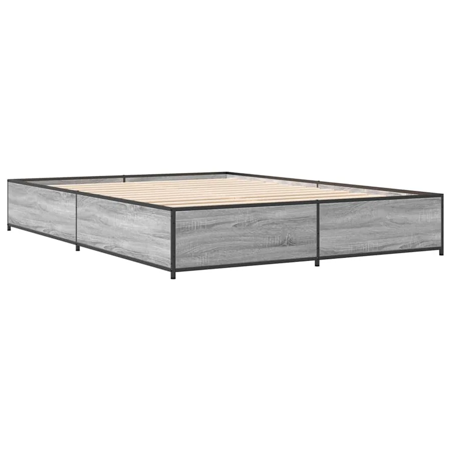 Cadre de lit sans matelas sonoma gris 150x200 cm - 3