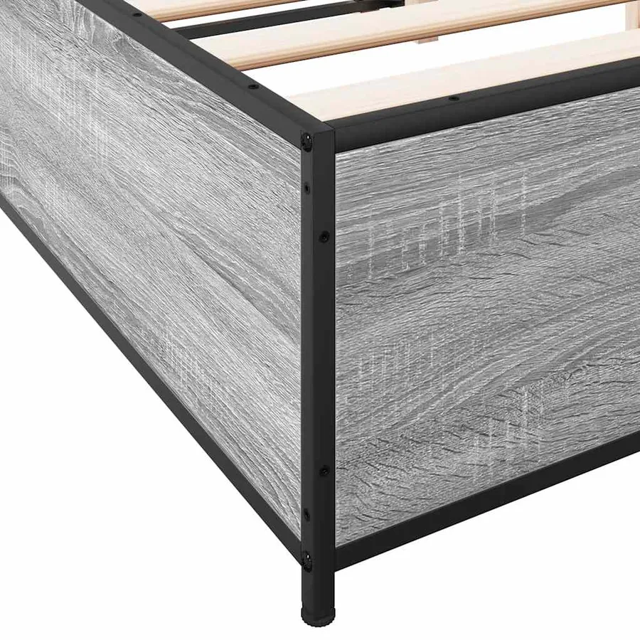 Cadre de lit sans matelas sonoma gris 150x200 cm - 7