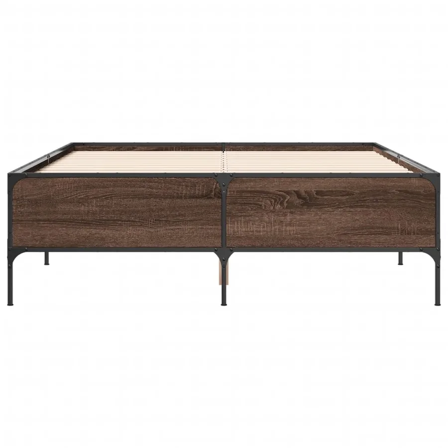 Cadre de lit sans matelas chêne marron 135x190 cm - 4