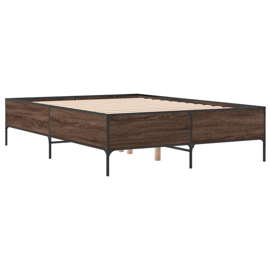 Cadre de lit sans matelas chêne marron 135x190 cm - 6