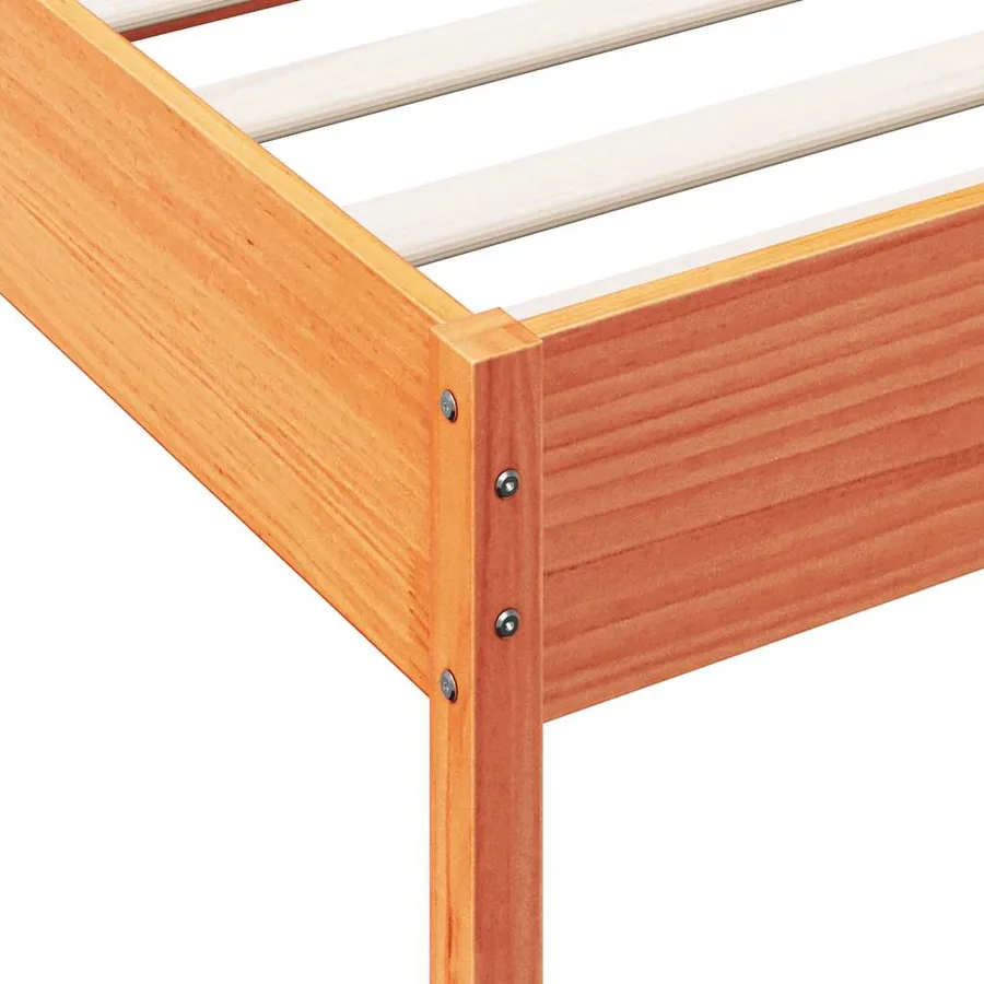 Cadre de lit sans matelas cire marron 75x190 cm bois pin massif - 7