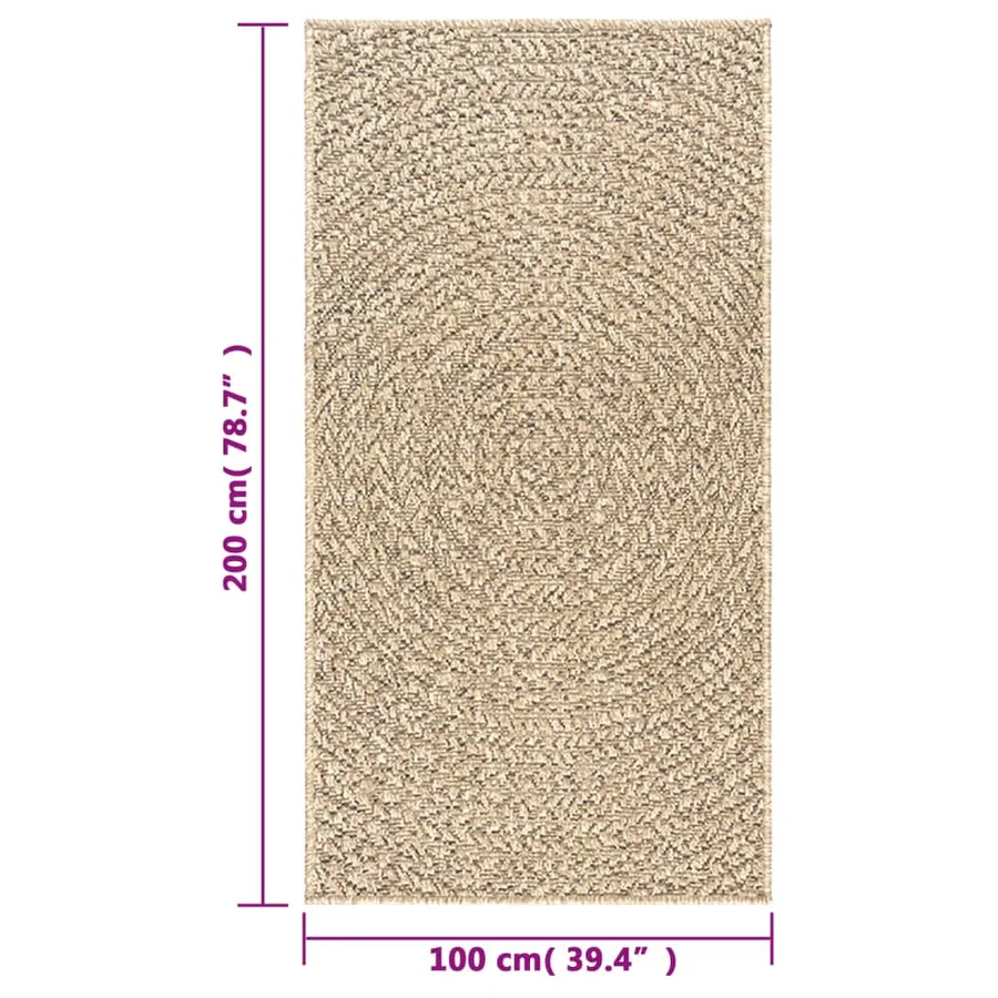 Tapis ZIZUR 100x200 cm aspect de jute intérieur et extérieur - 8