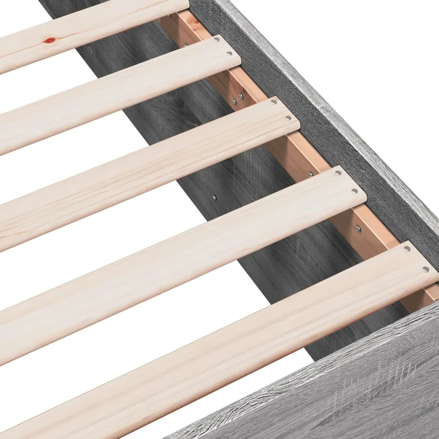Cadre de lit sans matelas sonoma gris 160x200 cm - 7