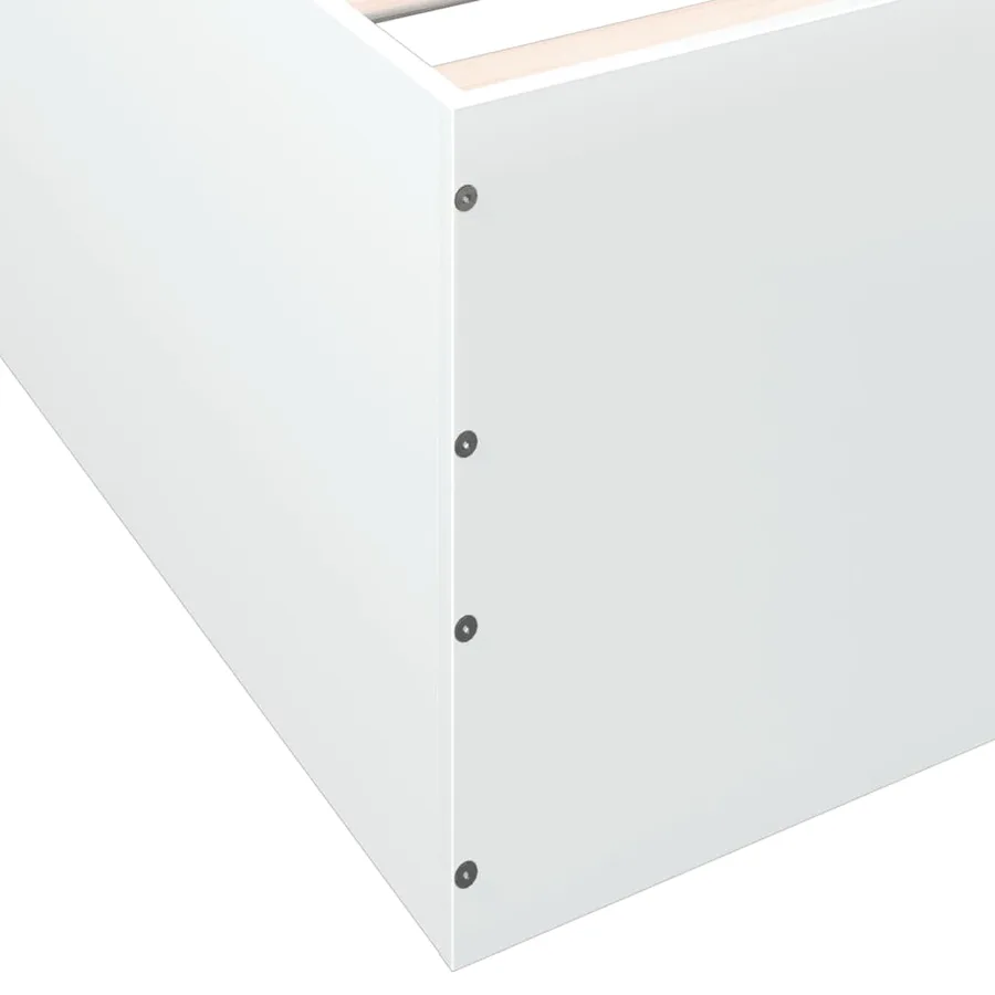 Cadre de lit sans matelas blanc 160x200 cm - 8