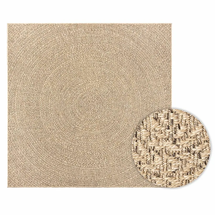 Tapis ZIZUR 200x200 cm aspect de jute intérieur et extérieur - 2