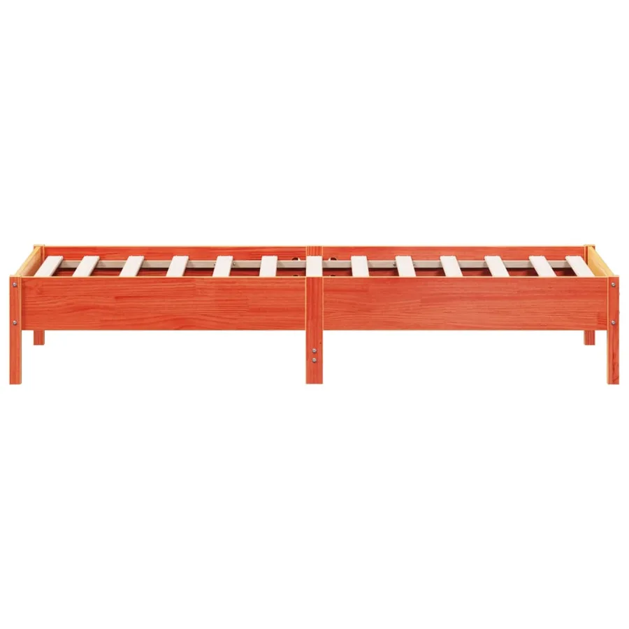 Cadre de lit sans matelas cire marron 100x200cm bois pin massif - 5
