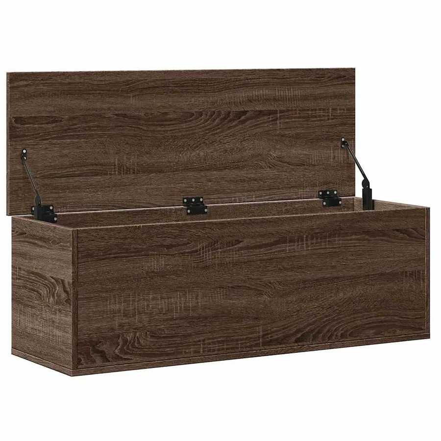 Boîte de rangement chêne marron 102x35x35 cm bois d'ingénierie - 7