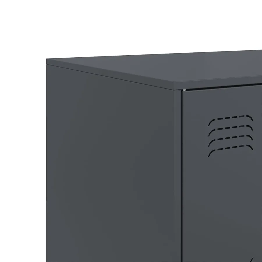 Buffet anthracite 99x39x73 cm acier - 11