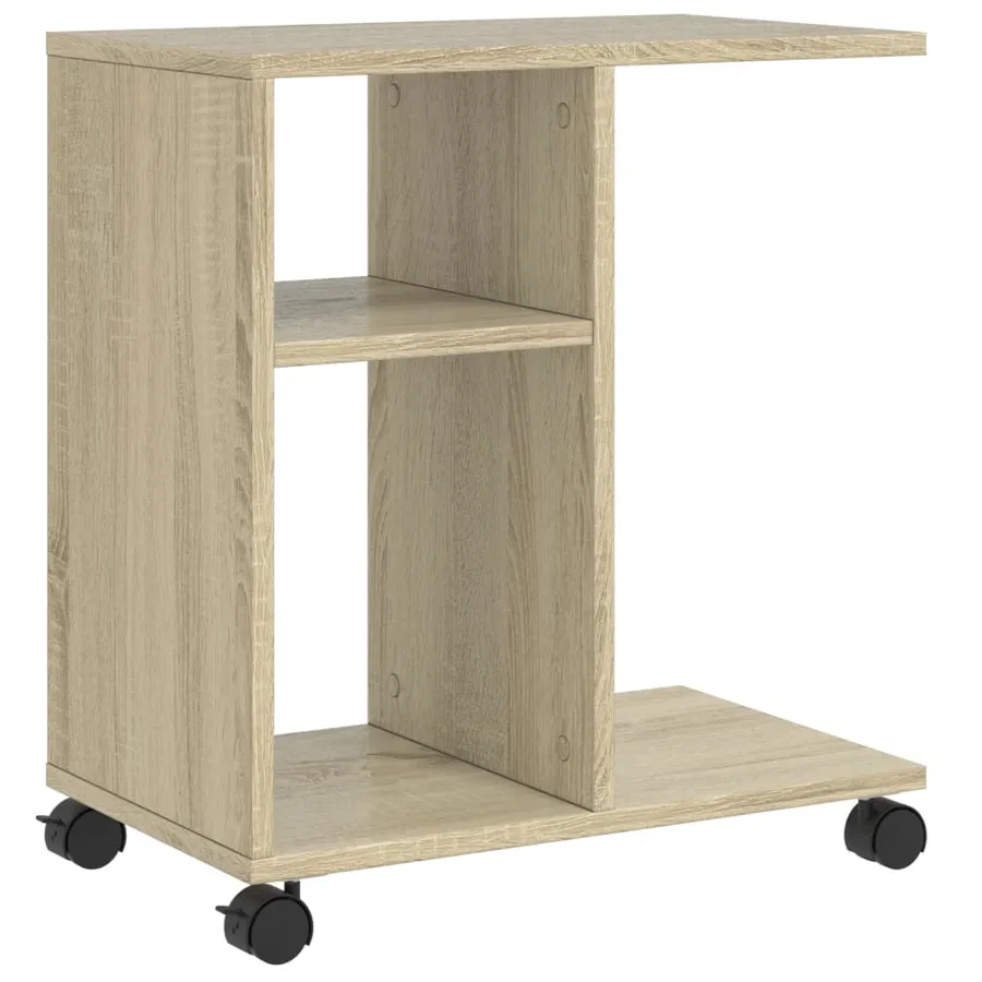 Table d'appoint avec roues chêne sonoma bois d'ingénierie - 2