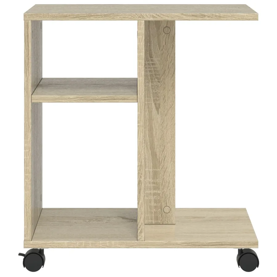 Table d'appoint avec roues chêne sonoma bois d'ingénierie - 5