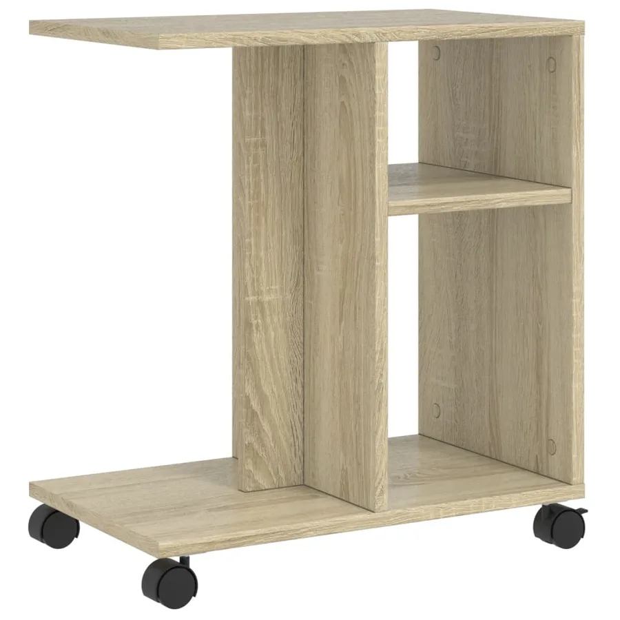 Table d'appoint avec roues chêne sonoma bois d'ingénierie - 7