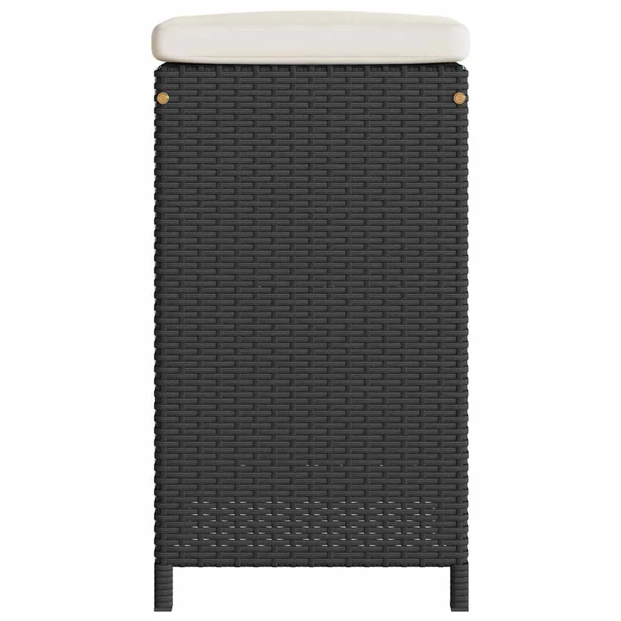 Tabourets de bar de jardin et coussins lot de 4 résine tressée - 5