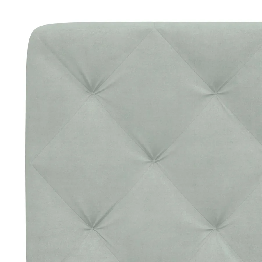 Coussin de tête de lit gris clair 180 cm velours - 8