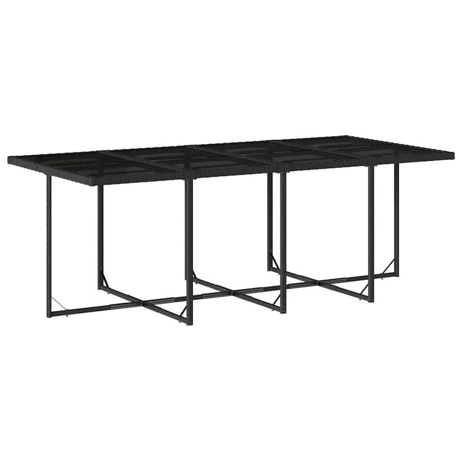 Ensemble à manger de jardin 9pcs coussins noir résine tressée - 4