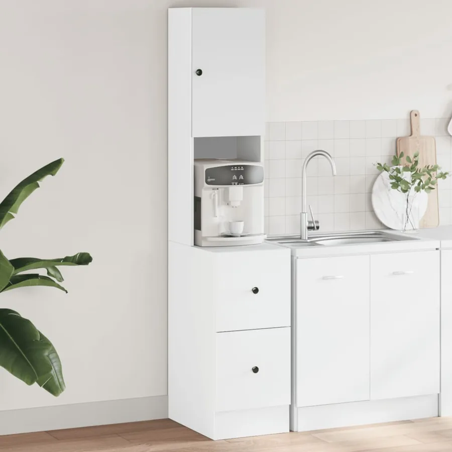Armoire de cuisine blanc 35x50x180 cm bois d'ingénierie