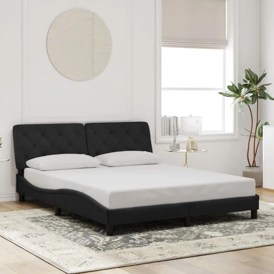 Cadre de lit avec LED sans matelas noir 160x200 cm velours - 4