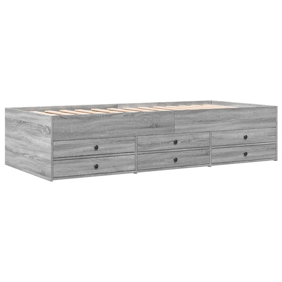 Lit de jour avec tiroirs sans matelas sonoma gris 90x200 cm - 3