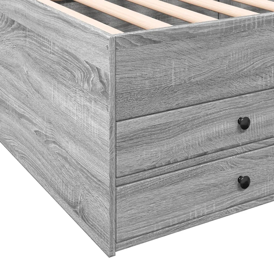 Lit de jour avec tiroirs sans matelas sonoma gris 90x200 cm - 8