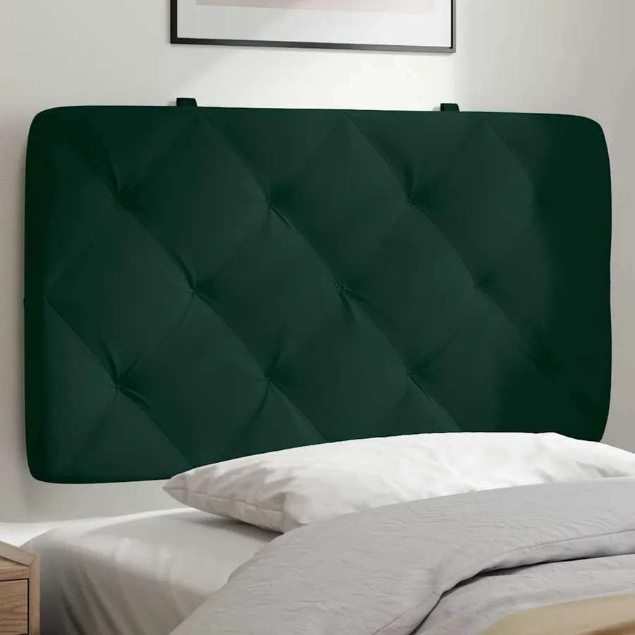 Coussin de tête de lit vert foncé 90 cm velours - 4