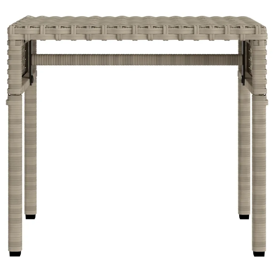 Chaise longue avec auvent et table gris résine tressée - 28