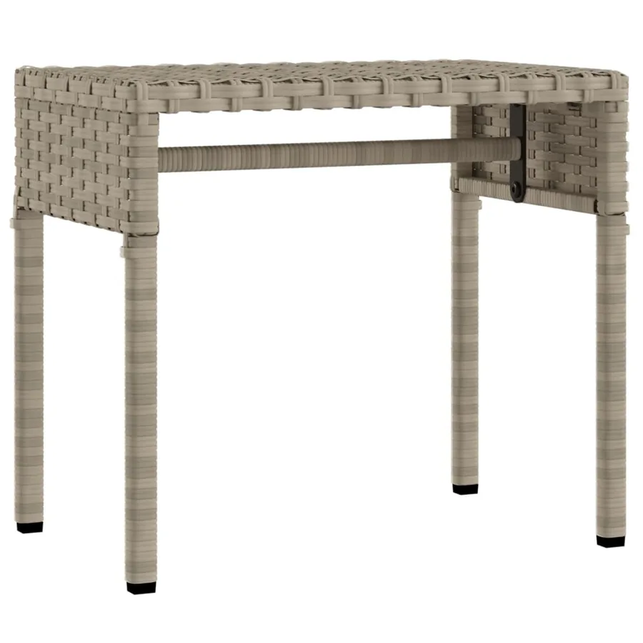 Chaise longue avec auvent et table gris résine tressée - 31