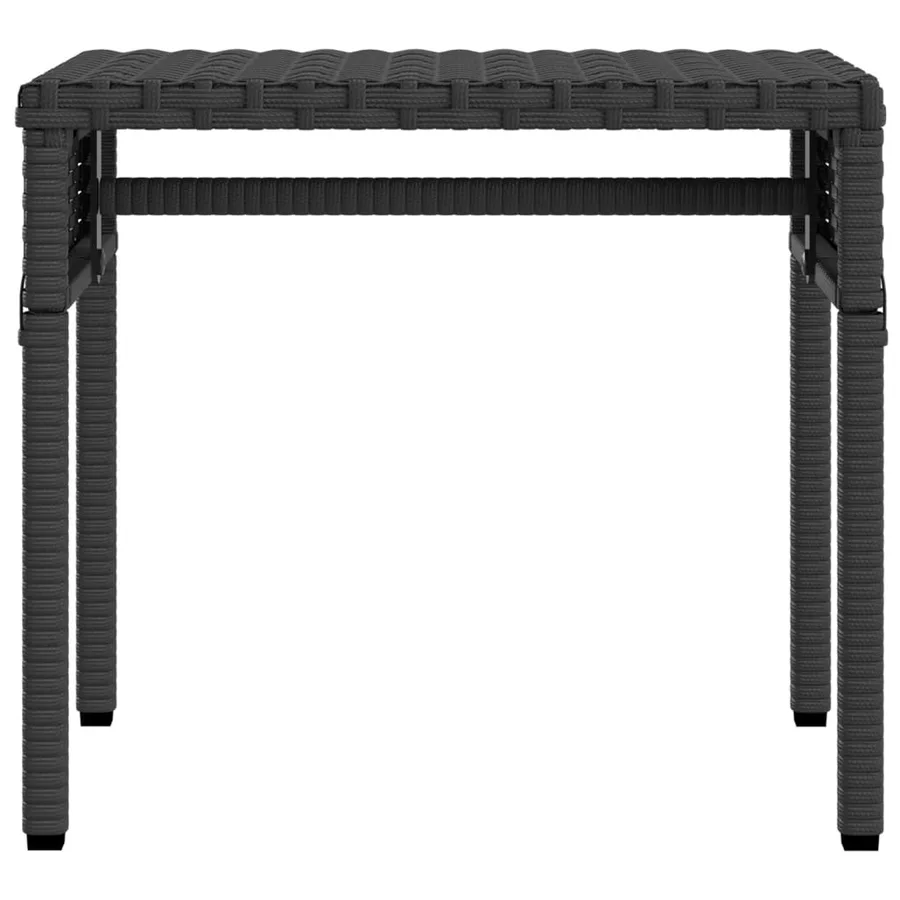 Chaise longue avec auvent et table gris résine tressée - 43