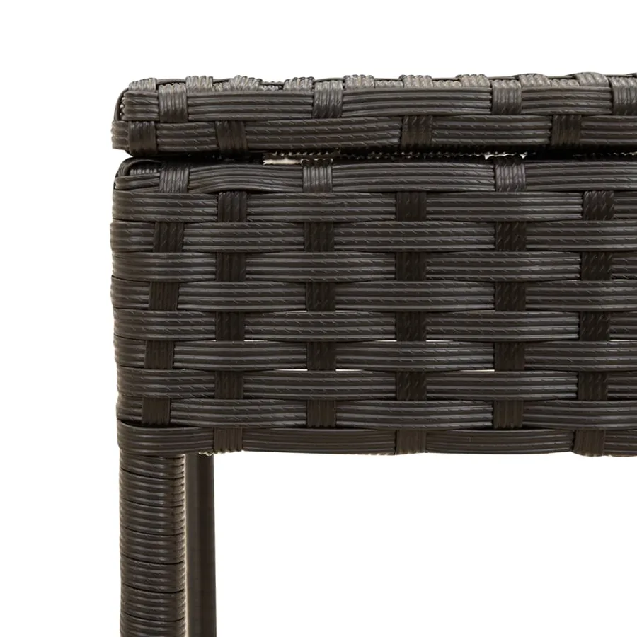 Chaise longue avec auvent et table gris résine tressée - 46