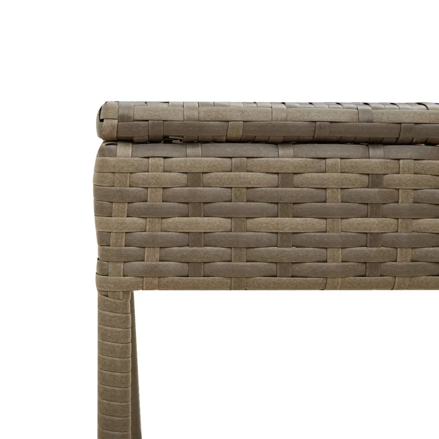 Chaise longue avec auvent et table gris résine tressée - 9