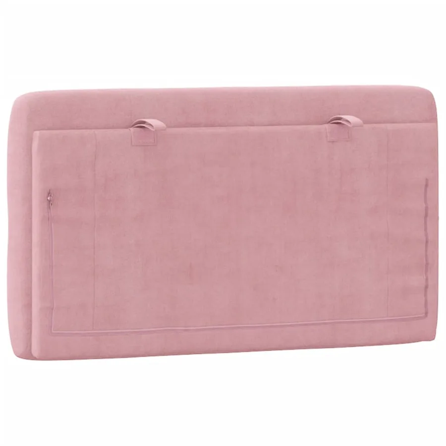 Coussin de tête de lit rose 80 cm velours - 7