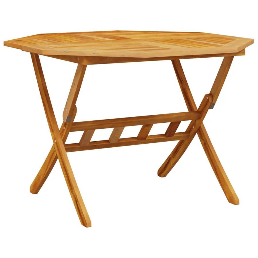 Table pliable de jardin Ø110x75 cm bois d'acacia solide - 2