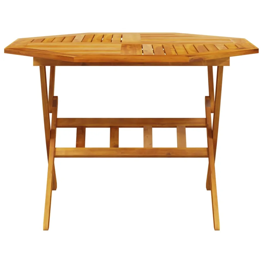 Table pliable de jardin Ø110x75 cm bois d'acacia solide - 4