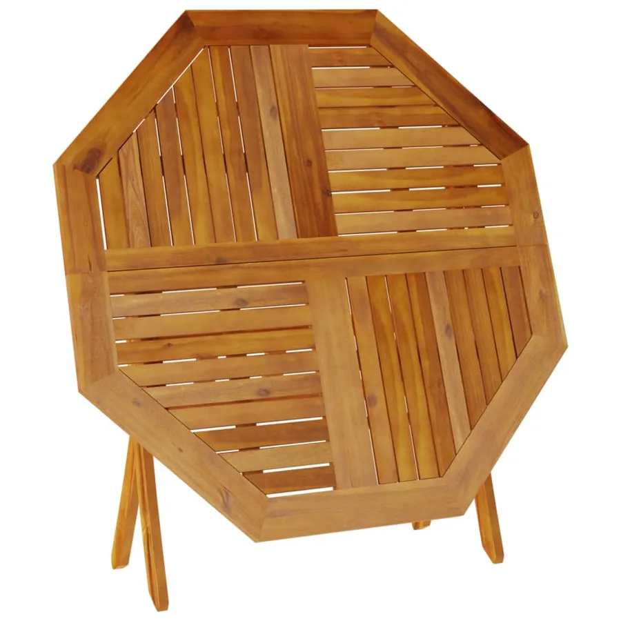 Table pliable de jardin Ø110x75 cm bois d'acacia solide - 8