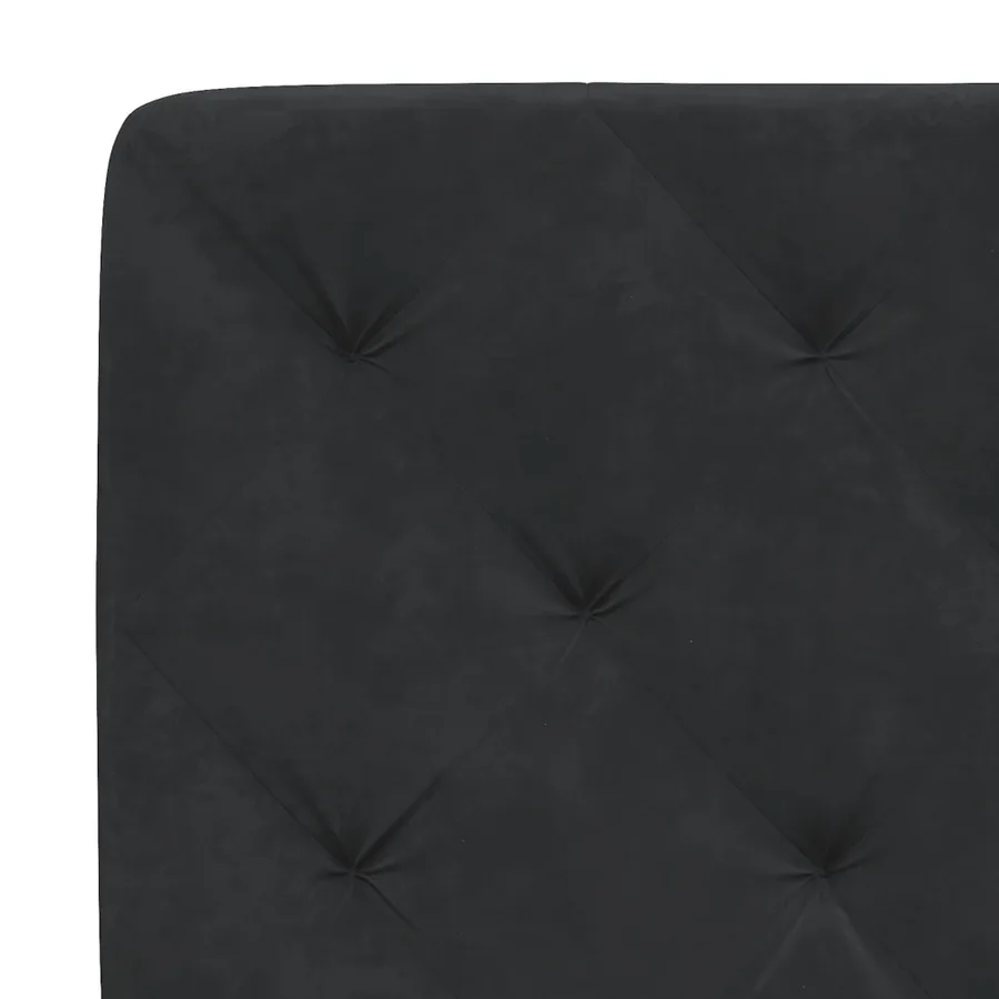 Lit avec matelas noir 80x200 cm velours - 6