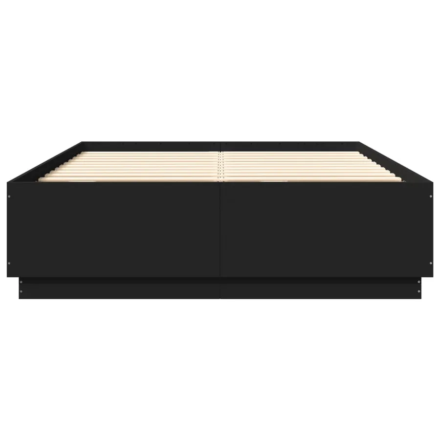 Cadre de lit sans matelas noir 120x200 cm - 4