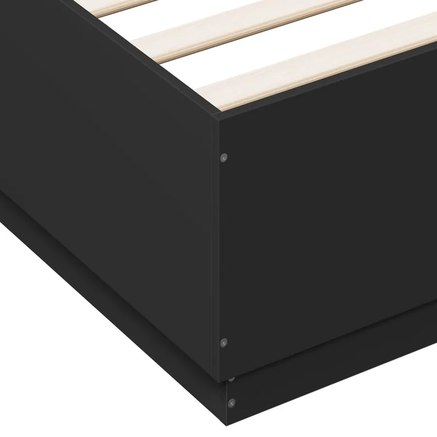 Cadre de lit sans matelas noir 120x200 cm - 7