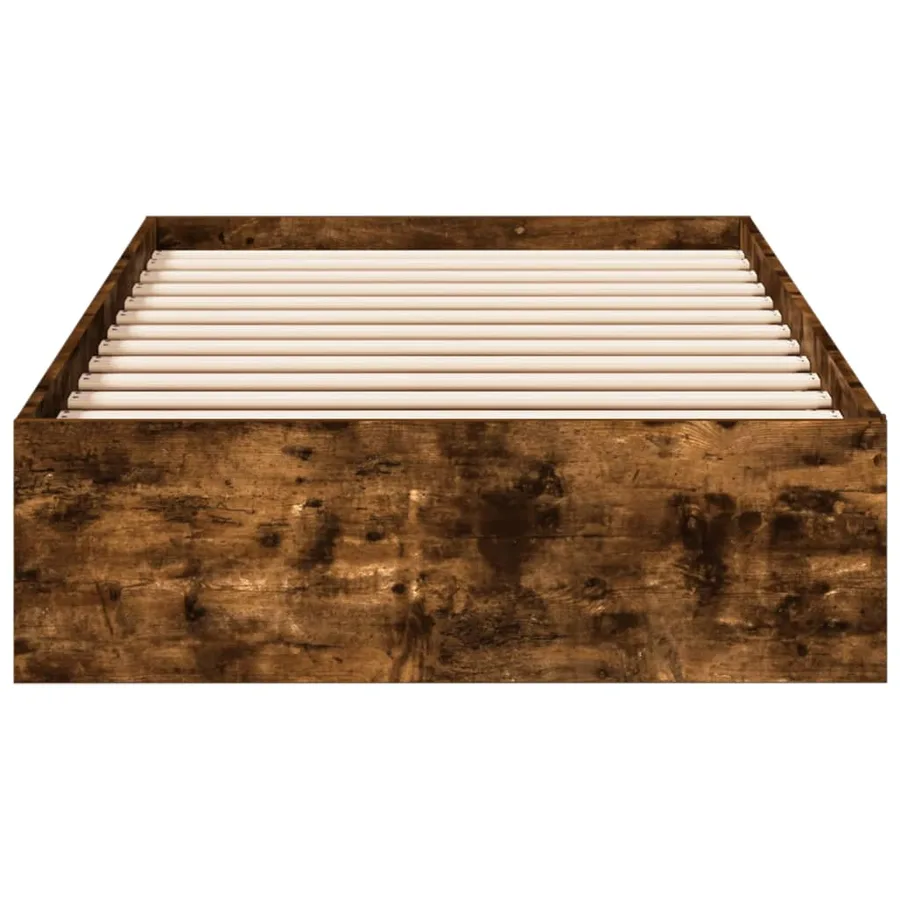 Cadre de lit avec tiroirs sans matelas chêne fumé 75x190 cm - 4