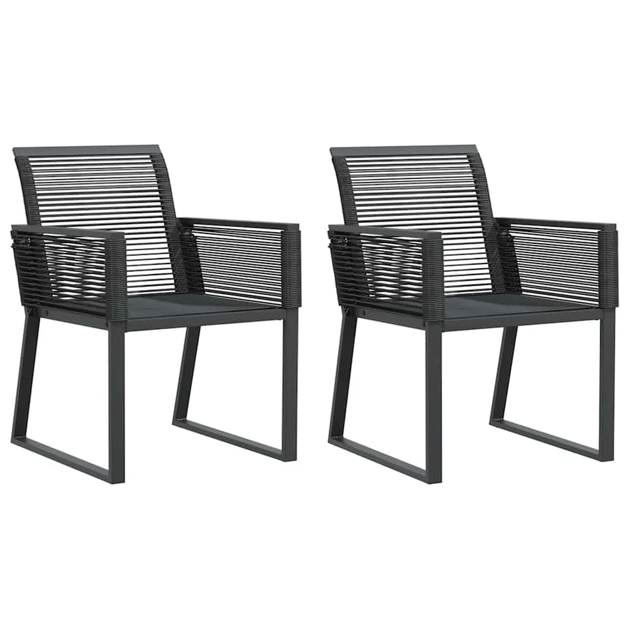 Chaises de jardin lot de 2 Noir Résine tressée - 2