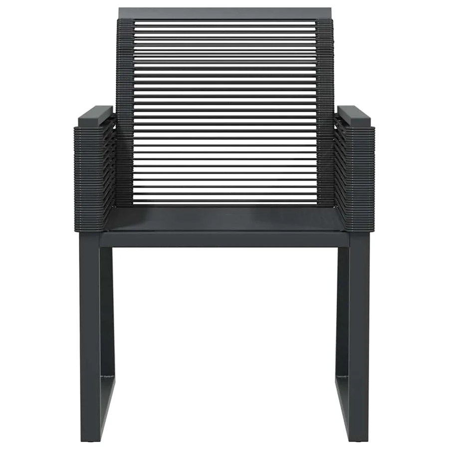 Chaises de jardin lot de 2 Noir Résine tressée - 5