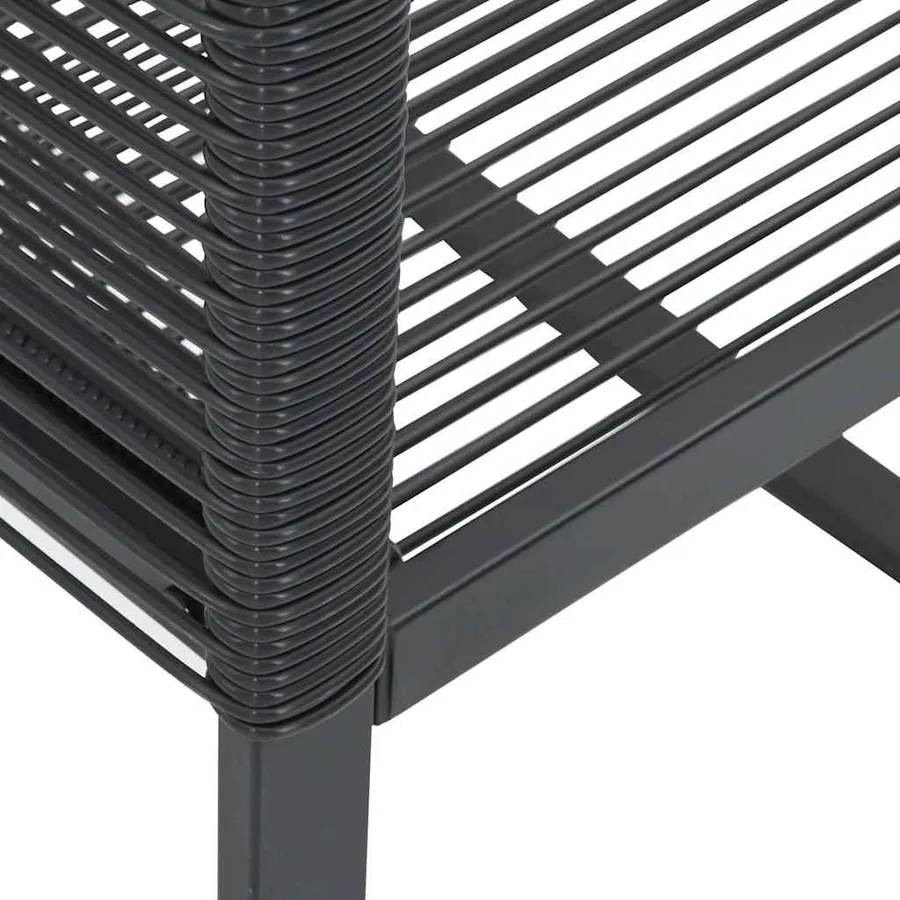 Chaises de jardin lot de 2 Noir Résine tressée - 8
