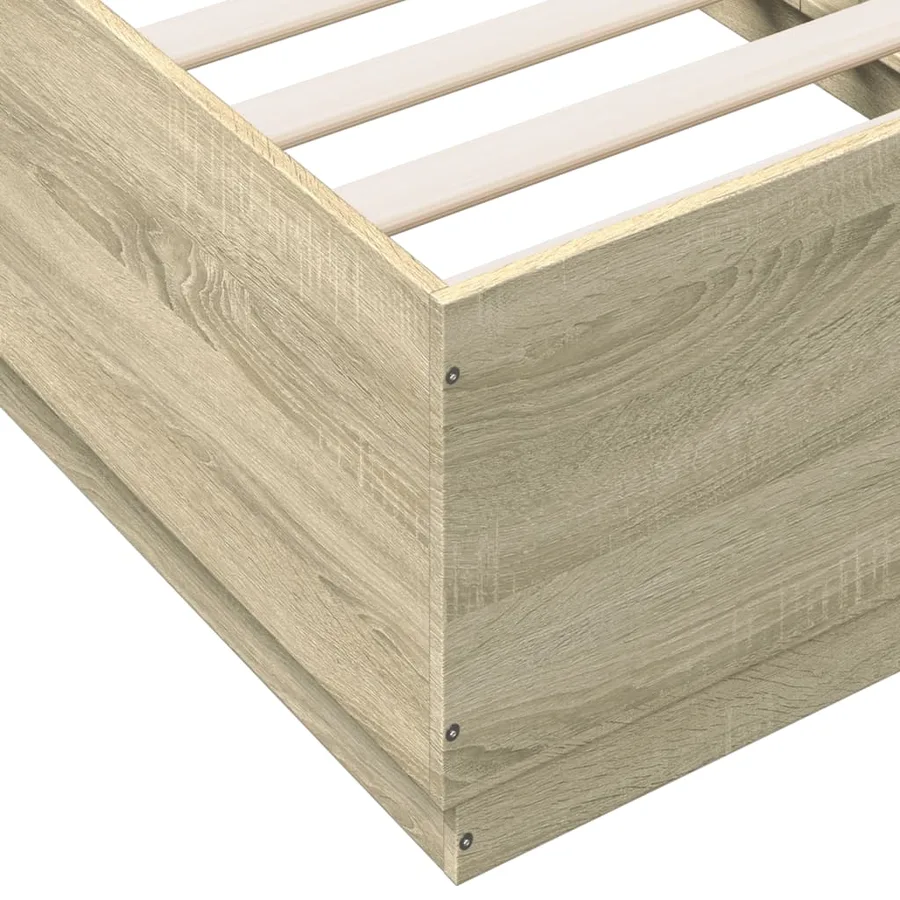 Cadre de lit avec LED sans matelas chêne sonoma 75x190 cm - 9