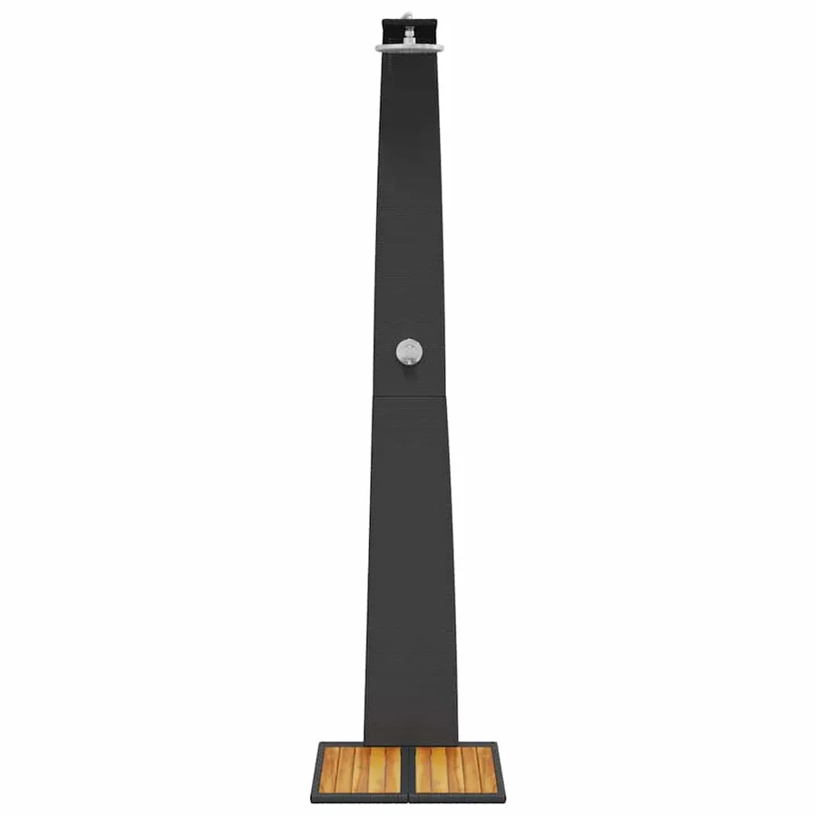 Douche d'extérieur noir 55x60x224 cm résine tressée bois acacia - 5