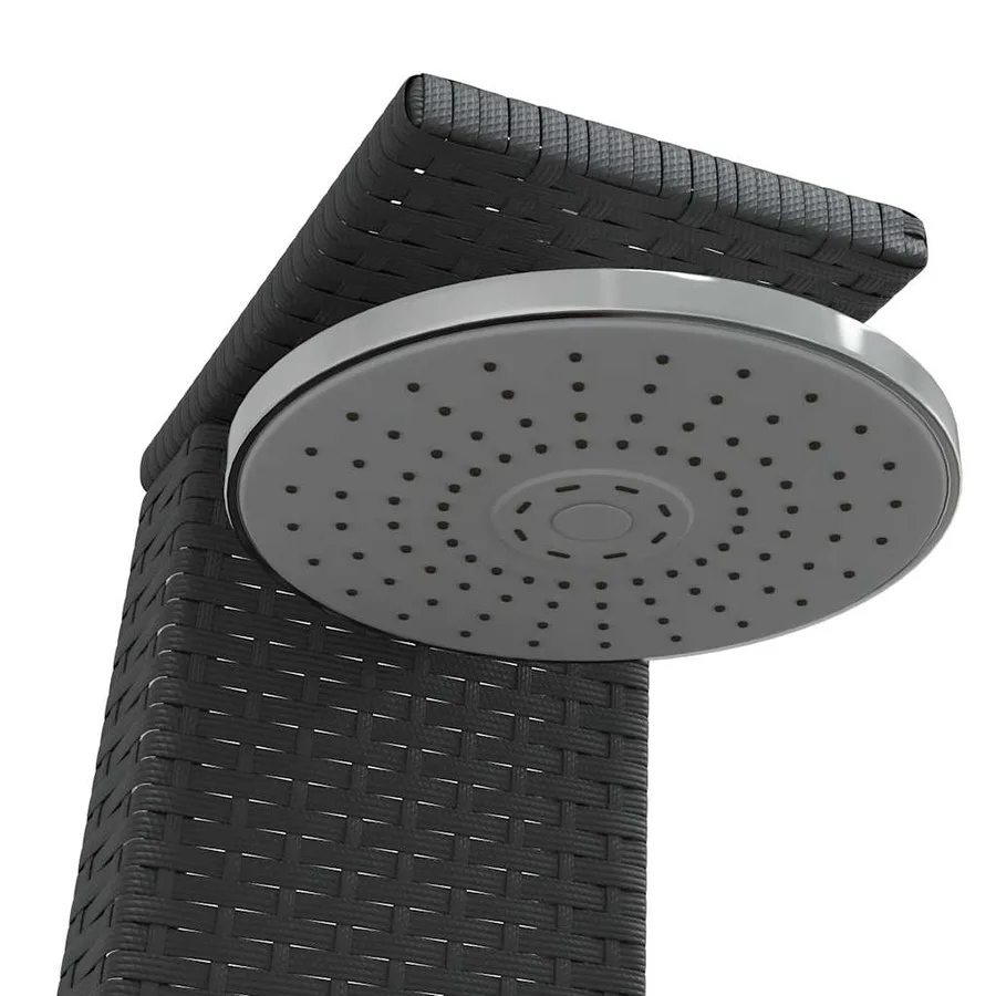 Douche d'extérieur noir 55x60x224 cm résine tressée bois acacia - 9