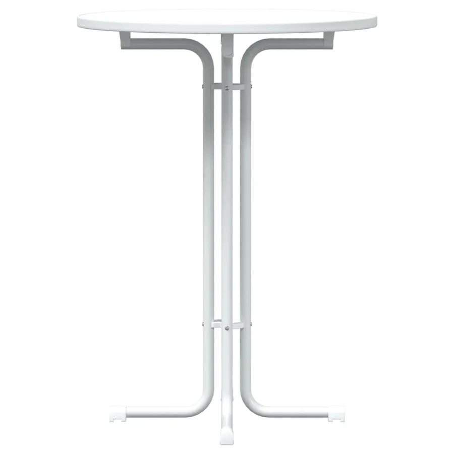 Table de bar blanc Ø80x110 cm bois d'ingénierie et acier - 5