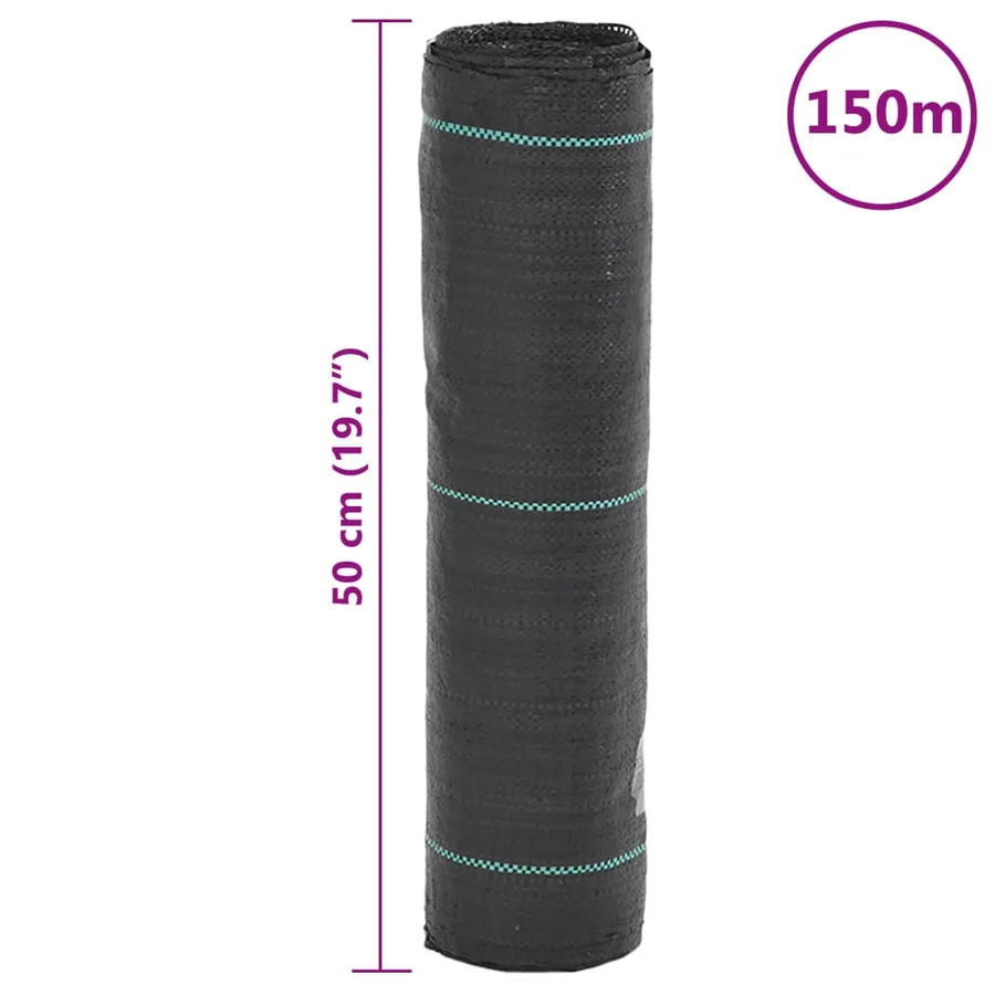 Membrane anti-mauvaises herbes noir 0,5x150 m PP - 8