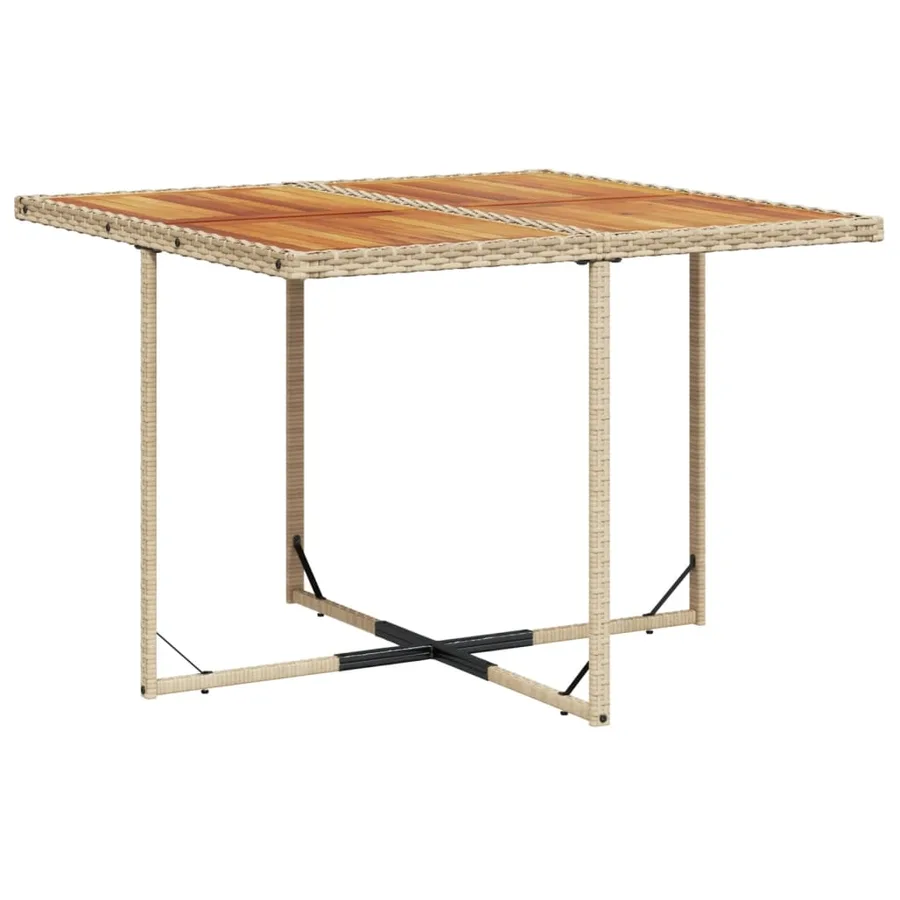Ensemble à manger de jardin et coussins 11 pcs beige poly rotin - 4