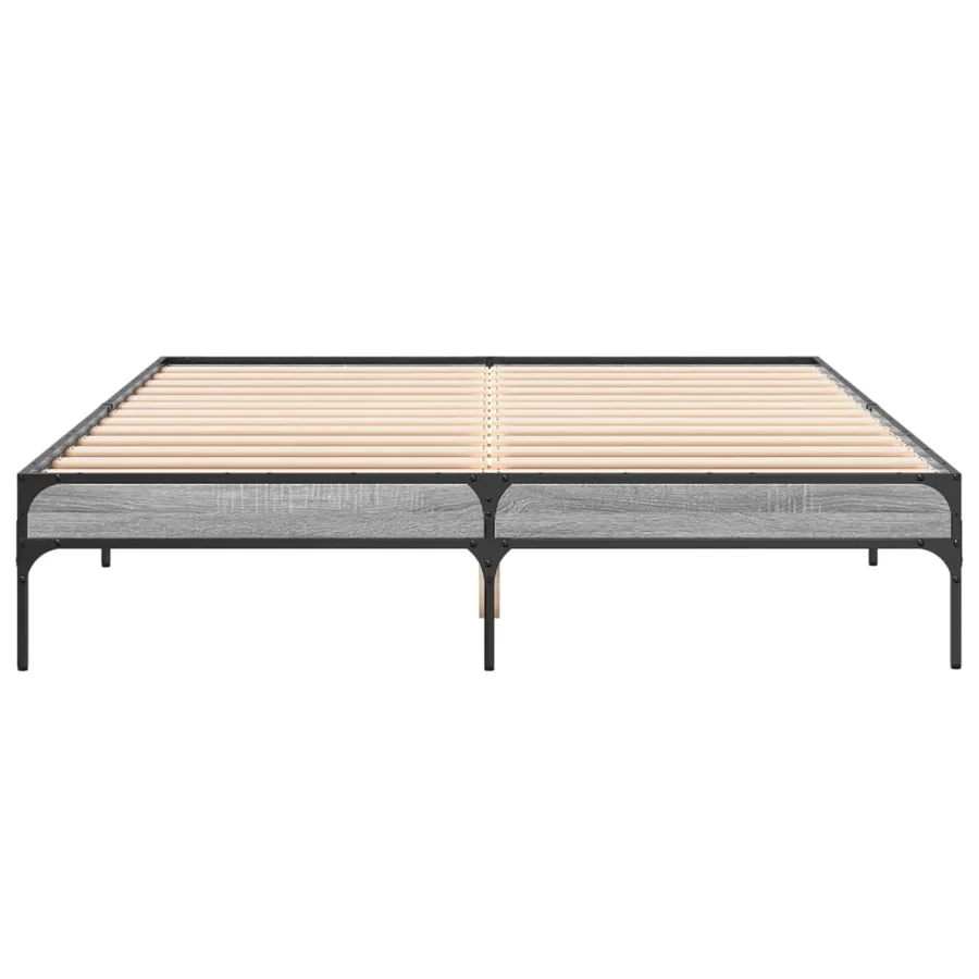 Cadre de lit sans matelas sonoma gris 160x200 cm - 4