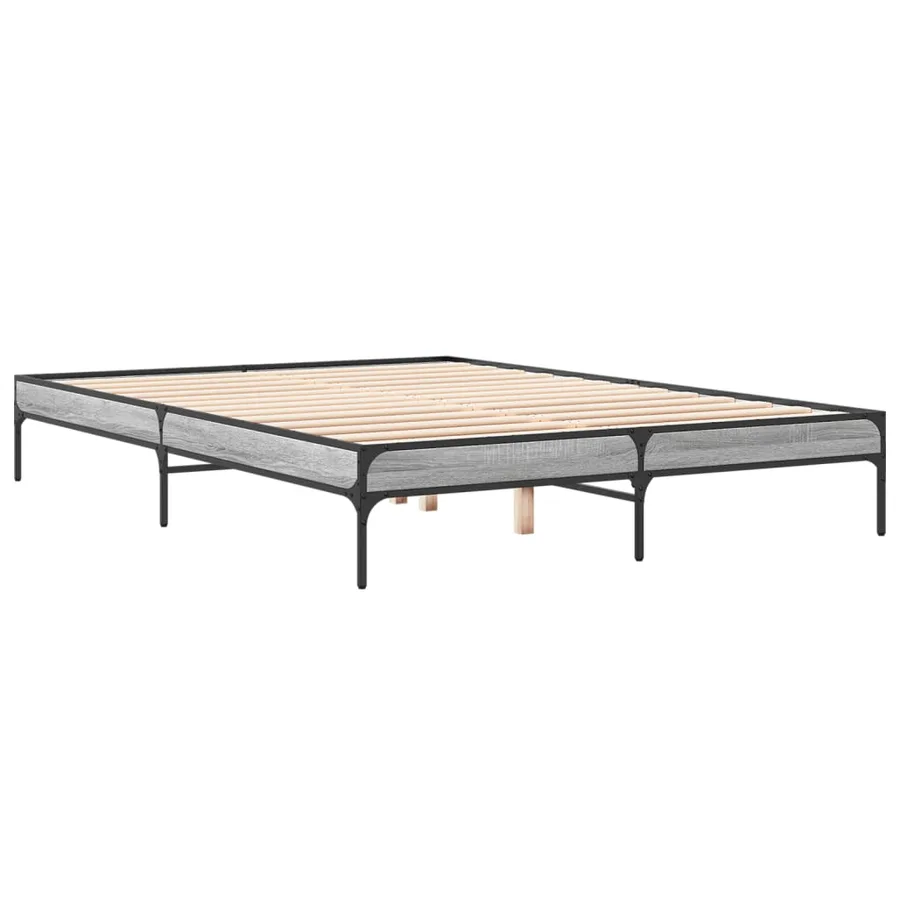 Cadre de lit sans matelas sonoma gris 150x200 cm - 3