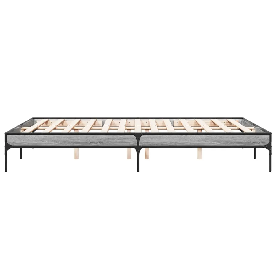Cadre de lit sans matelas sonoma gris 150x200 cm - 5