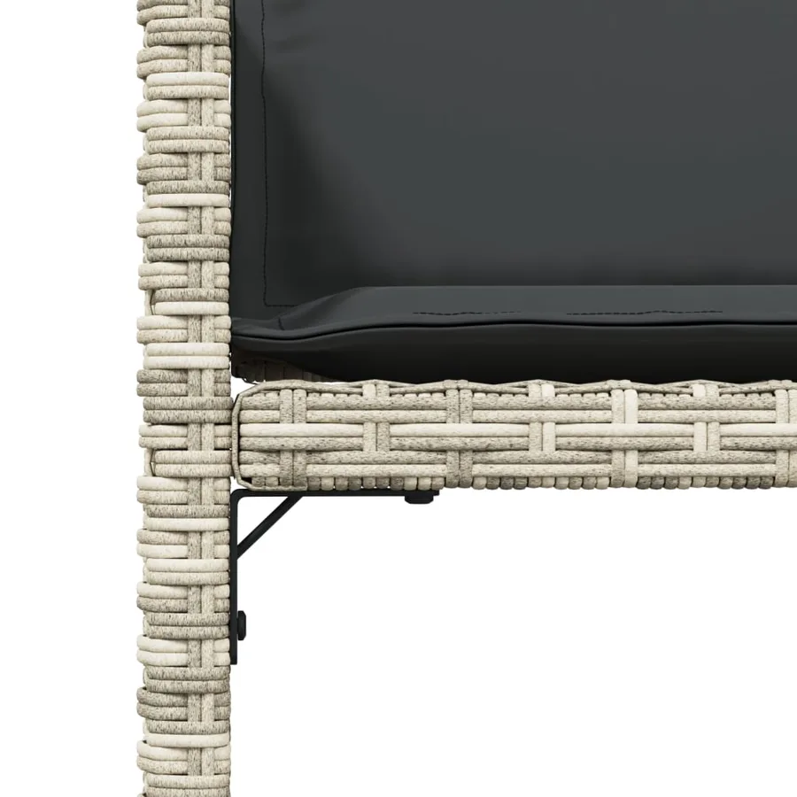 Chaises de jardin avec coussins lot de 4 gris clair poly rotin - 10